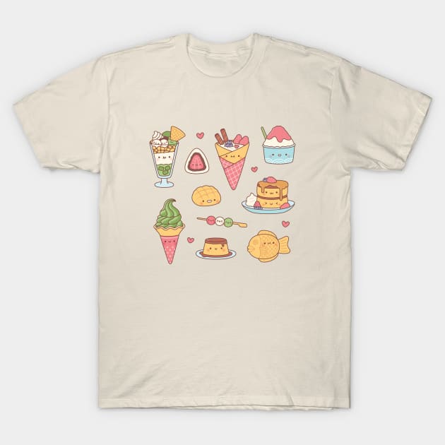 Kawaii Japanese Desserts Food T-Shirt by rustydoodle